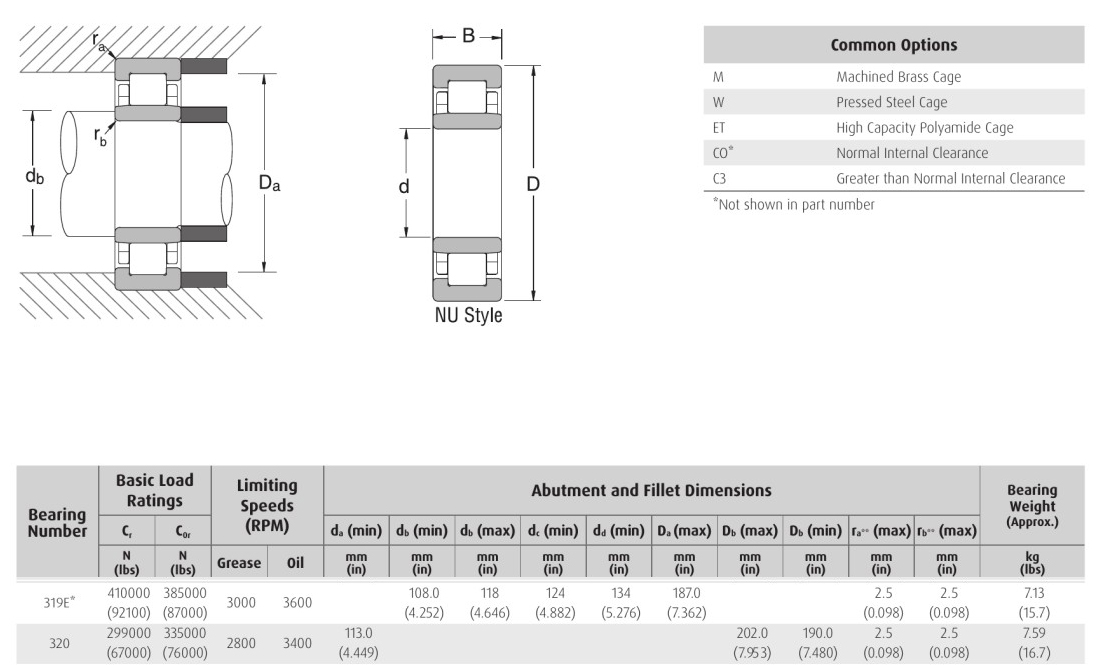 EDA NSK 319E* NU 319E NJ NUP 320N 320NF bearing Cylindrical roller